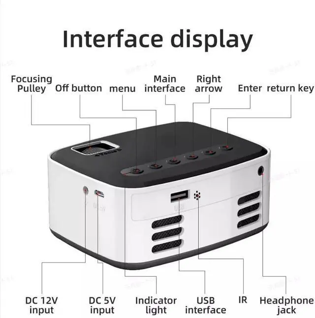 Alt view image 6 of 7 - Mini Projector Portable LCD 1080P HD Home Cinema Phone Projection