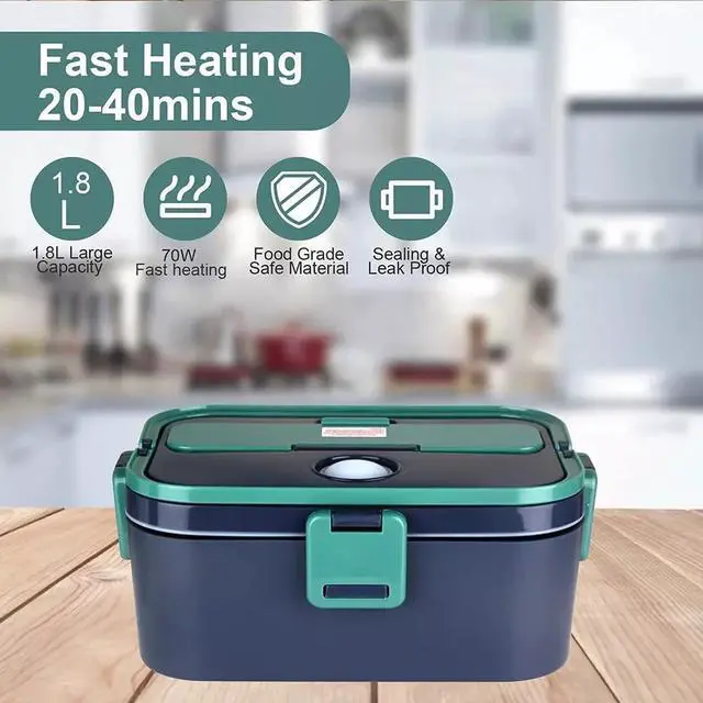 Alt view image 7 of 7 - Electric Lunch Box Food Heater 2 in 1 Portable Heated Lunch Box for Car Truck