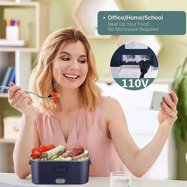 Alt view image 4 of 7 - Electric Lunch Box Food Heater 2 in 1 Portable Heated Lunch Box for Car Truck