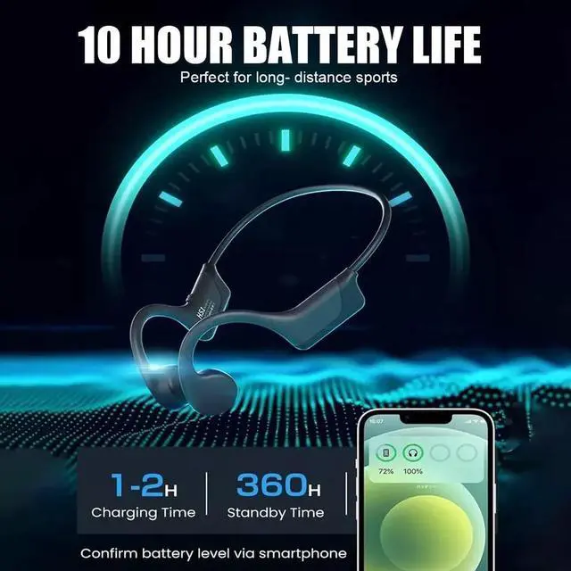 Alt view image 5 of 7 - Bone Conduction Bluetooth V5.3 Headphones Open-Ear Wireless Ear-hook Headsets