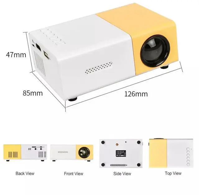 Alt view image 4 of 7 - LED Mini Projector Portable 1080P Home Theater Cinema Projector HDMI USB TV