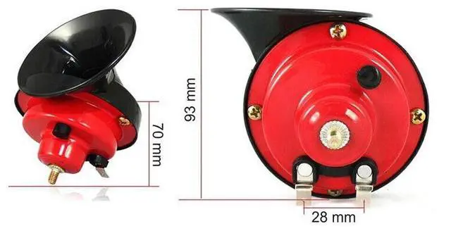 Alt view image 4 of 7 - 2x 12V 150DB Super Loud Train Horn Waterproof Motorcycle Car Truck SUV Boat Red