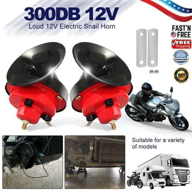Alt view image 2 of 7 - 2x 12V 150DB Super Loud Train Horn Waterproof Motorcycle Car Truck SUV Boat Red