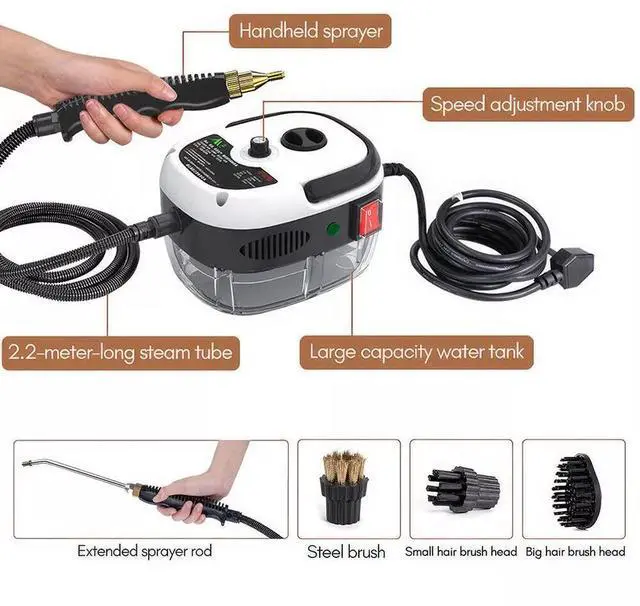 Alt view image 3 of 7 - 2500W Handheld Pressurized Steam Cleaner High Temp Portable Cleaning Machine US