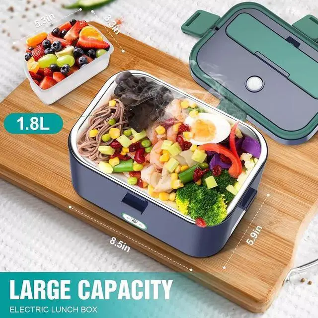 Alt view image 5 of 7 - Portable 110V Electric Heating Lunch Box for Car Office Food Warmer Container US