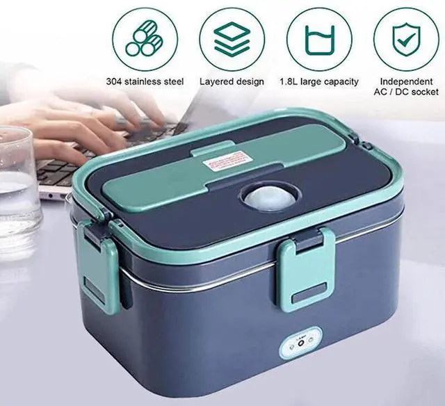 Alt view image 4 of 7 - Portable 110V Electric Heating Lunch Box for Car Office Food Warmer Container US