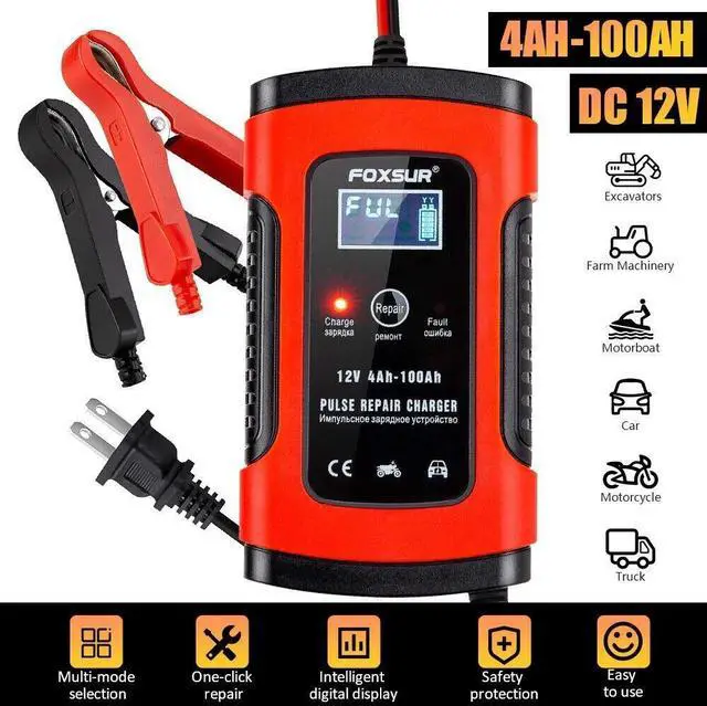 Alt view image 3 of 7 - 12V Smart Automatic Battery Charger Maintainer for Motorcycle Car Trickle Float