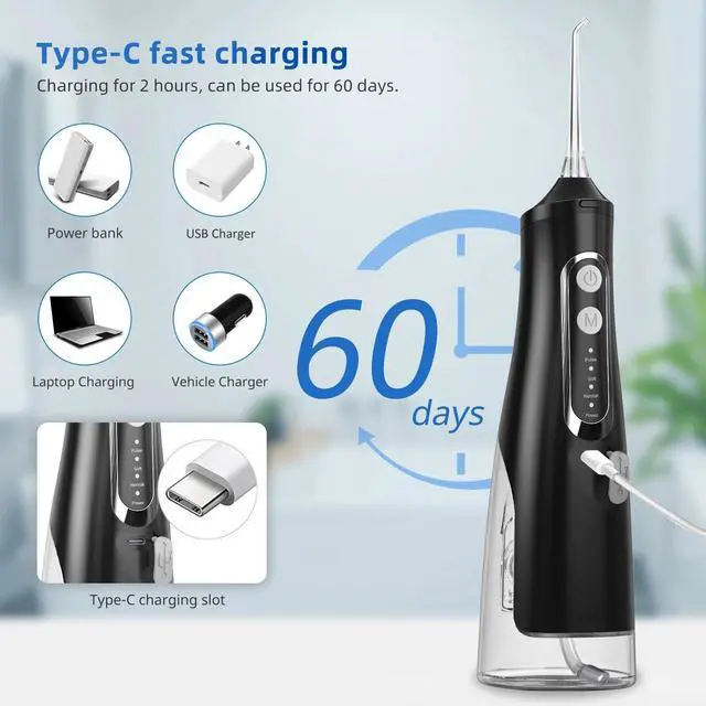 Alt view image 4 of 7 - Cordless Water Flosser Dental Oral Irrigator Water Floss Pick Teeth Cleaner New