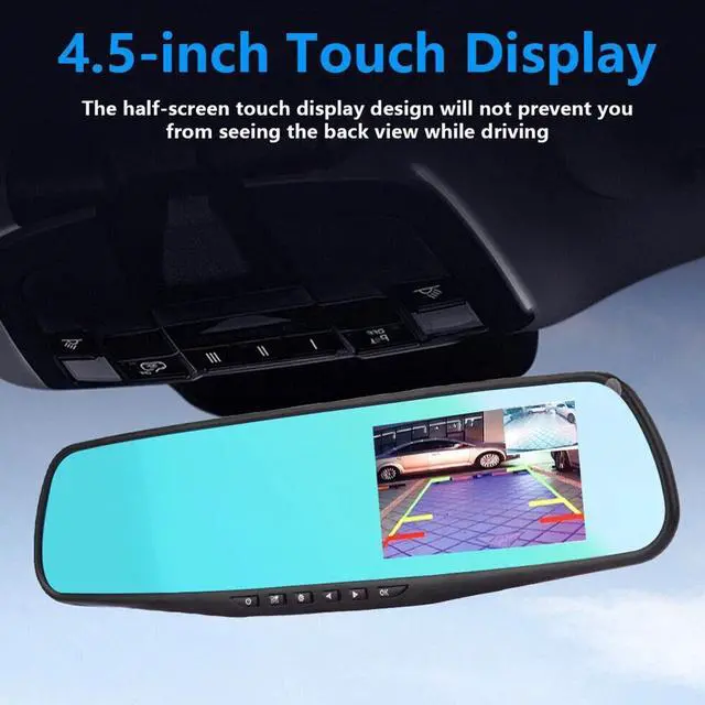 Alt view image 3 of 7 - Rearview Mirror Car DVR Dual Dash 1080P HD Cam Camera Front Rear Video Recorder