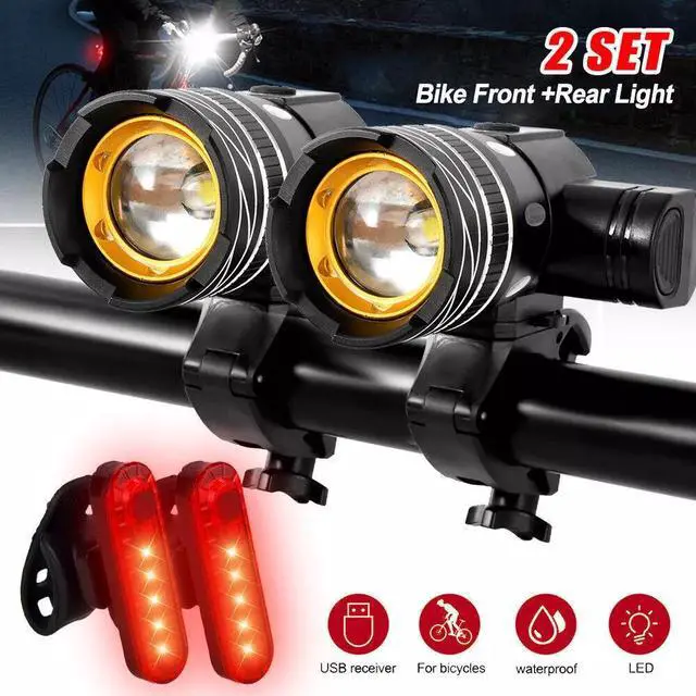 Main image of Rechargeable LED Mountain Bike Lights 20000LM Bicycle Torch Front &Rear Lamp Set