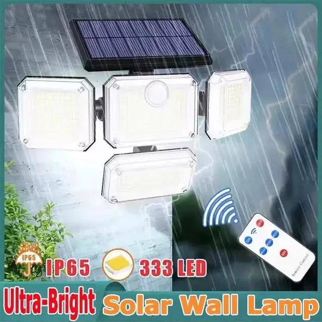 Alt view image 7 of 7 - 333 LED Solar Lights Outdoor 3200LM Waterproof Motion Sensor Security Wall Lamp