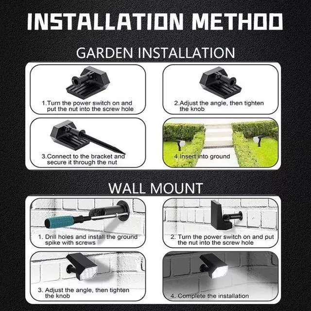 Alt view image 7 of 7 - 2 Pack x 92-LED Solar Spotlights Landscape Lights Outdoor Garden Pathway Lamps