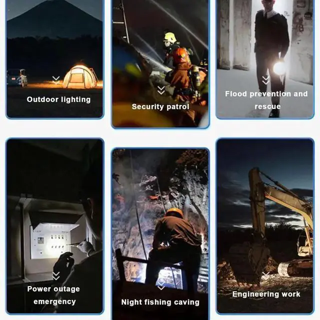 Alt view image 7 of 7 - 2PCS Solar/USB Super Bright Rechargeable LED Spotlight Flashlight Searchlight