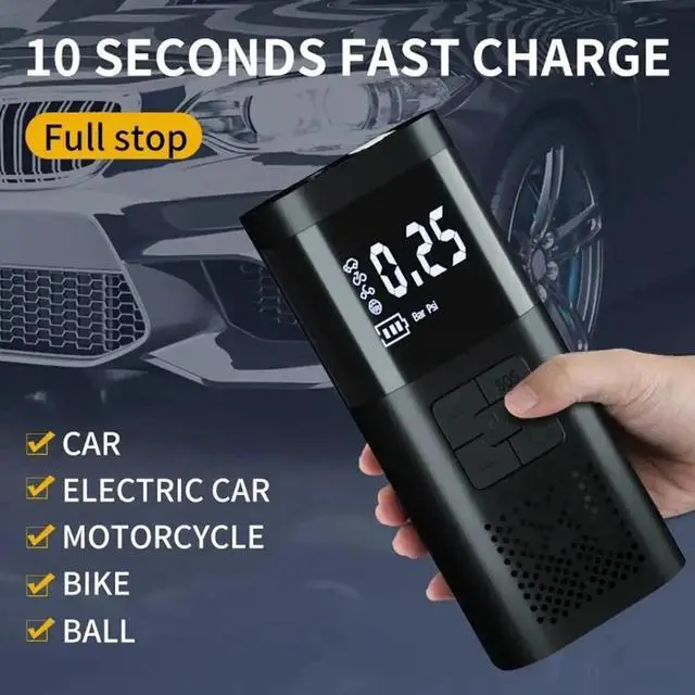 Alt view image 6 of 7 - 150 PSI Air Compressor Tire Inflator Fits Car Moto Bike Tires Air Pump Portable