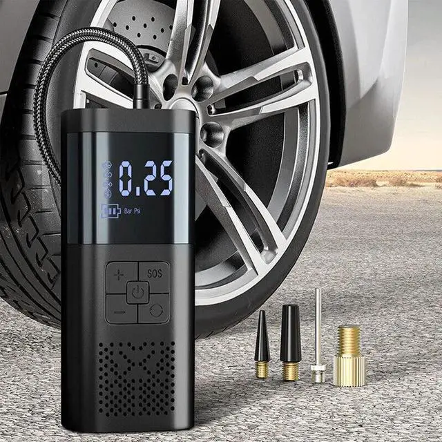 Alt view image 3 of 7 - 150 PSI Air Compressor Tire Inflator Fits Car Moto Bike Tires Air Pump Portable