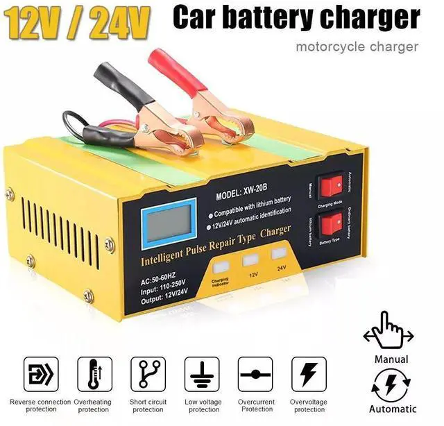 Main image of Car Battery Charger Heavy Duty 12V/24V Smart Automatic Intelligent Pulse Repair