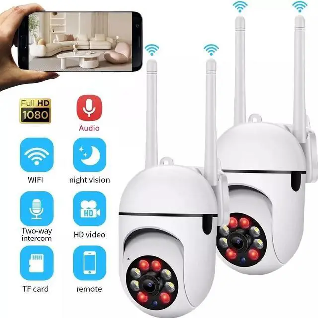 Main image of 2-Pack Wireless 5G WiFi Security Camera System Smart Outdoor Night Vision 1080P