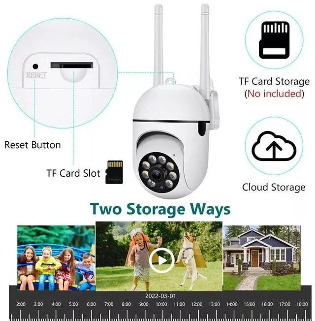 Alt view image 3 of 7 - 2-Pack Wireless 5G WiFi Security Camera System Smart Outdoor Night Vision 1080P