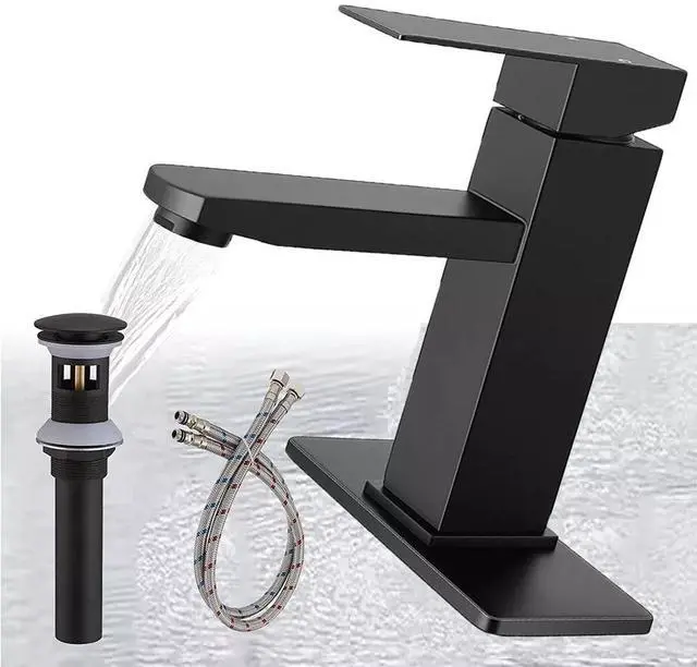 Alt view image 2 of 7 - Waterfall Bathroom Sink Faucet Single Handle Hole Vanity Mixer Taps with Cover