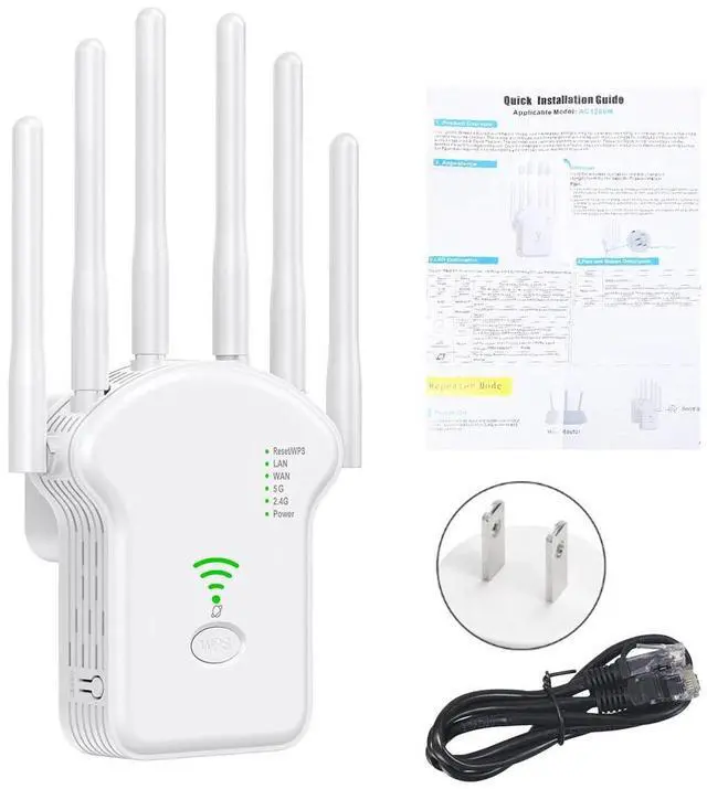 Alt view image 7 of 7 - Wifi Range Internet Extender 1200Mbps 5G Wireless Repeater Signal Booster Router
