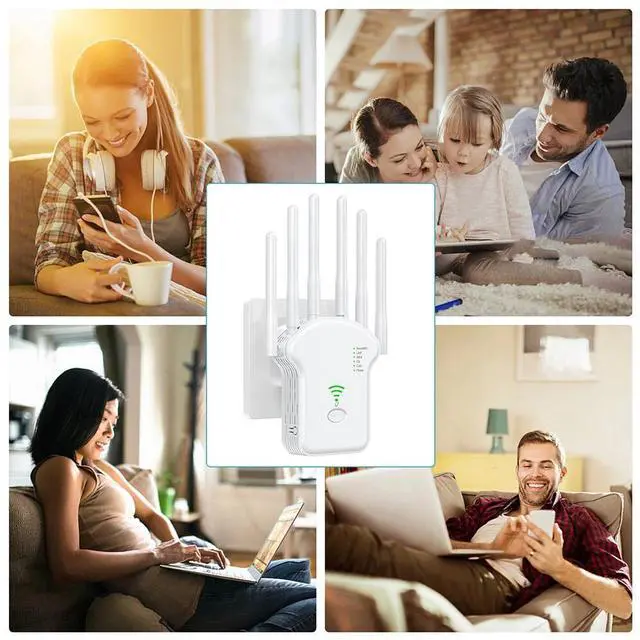Alt view image 4 of 7 - Wifi Range Internet Extender 1200Mbps 5G Wireless Repeater Signal Booster Router