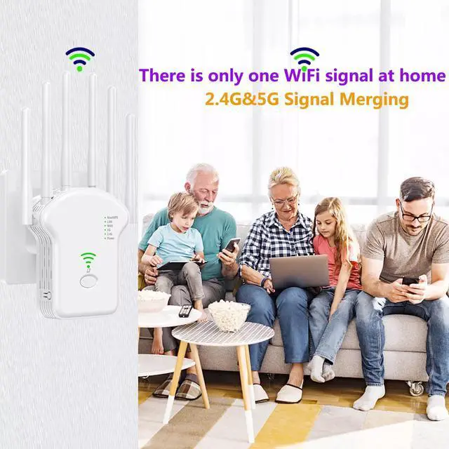 Alt view image 3 of 7 - Wifi Range Internet Extender 1200Mbps 5G Wireless Repeater Signal Booster Router