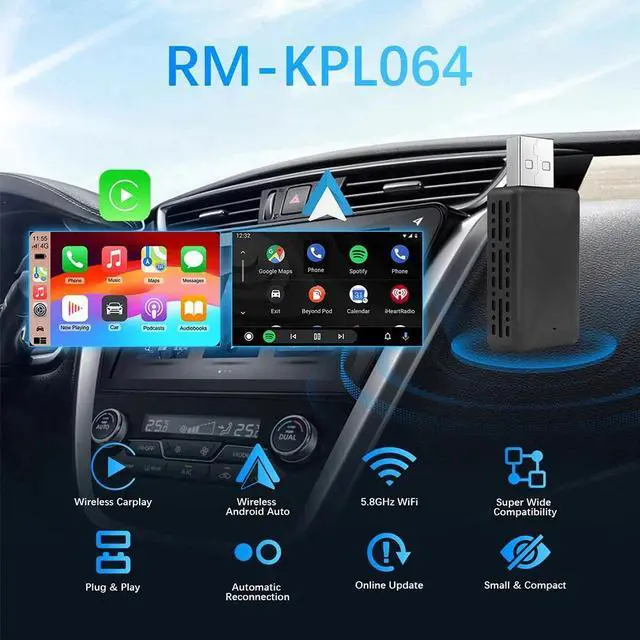 Alt view image 3 of 7 - 5GHz Wireless CarPlay Adapter For iPhone Apple Wireless Carplay Dongle,Plug Play