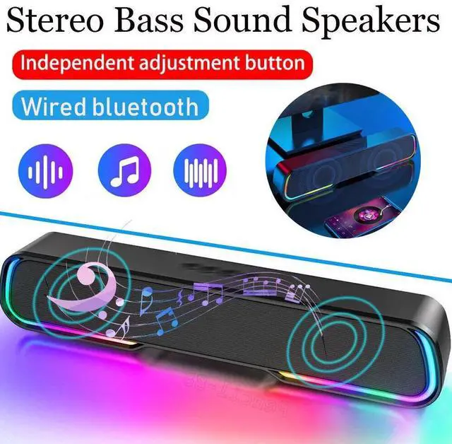 Main image of Surround Sound Bar 4 Speaker System Wireless BT Subwoofer TV Home Theater