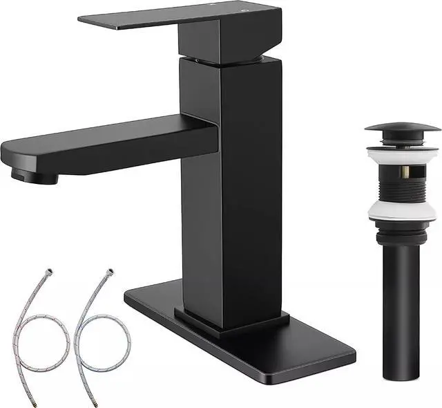 Main image of Bathroom Sink Black Faucet Single Handle One Hole Rv Commercial Lavatory Vanity