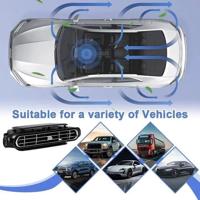 Alt view image 5 of 7 - 3PCS Car Mounted Seat Back Cooling Fan Portable 3 Speed Headrest Silent Cooler