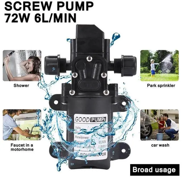 Alt view image 3 of 7 - 12V Water Pump 130PSI Self Priming Diaphragm High Pressure Automatic Switch
