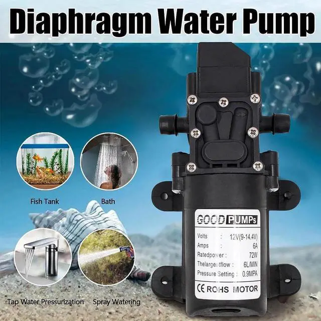 Alt view image 5 of 7 - 12V Water Pump 130PSI Self Priming Diaphragm High Pressure Automatic Switch