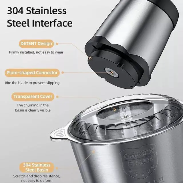 Alt view image 5 of 7 - Electric Meat Grinder Mincer Mixer Kitchen Blender Mini Food Chopper Processor