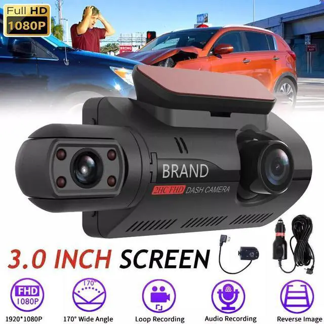 Main image of 1080P Dual Lens Car DVR Dash Cam Video Recorder G-Sensor Front & Inside Camera