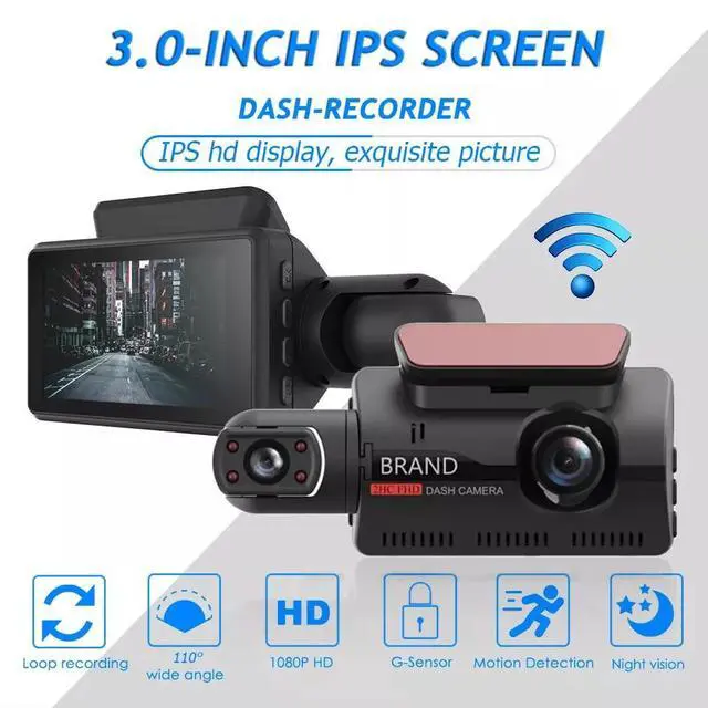 Alt view image 6 of 7 - 1080P Dual Lens Car DVR Dash Cam Video Recorder G-Sensor Front & Inside Camera