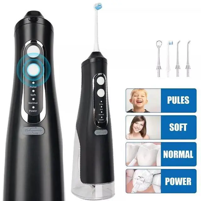 Alt view image 4 of 7 - 310ML Cordless Water Flosser Dental Oral Irrigator Travel Teeth Cleaner Black US