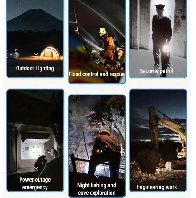 Alt view image 7 of 7 - Super Bright 3000000LM Solar Rechargeable LED Spotlight Flashlight Searchlight