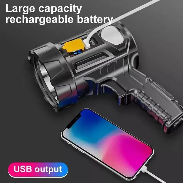Alt view image 6 of 7 - Super Bright 3000000LM Solar Rechargeable LED Spotlight Flashlight Searchlight