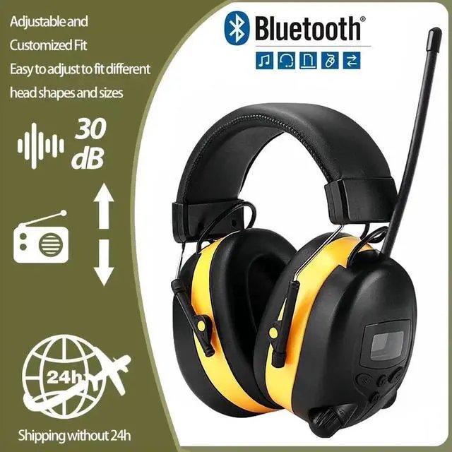 Alt view image 2 of 7 - Digital AM Radio Headphones Ear Protection Safety Ear Muffs Electronic Headphone
