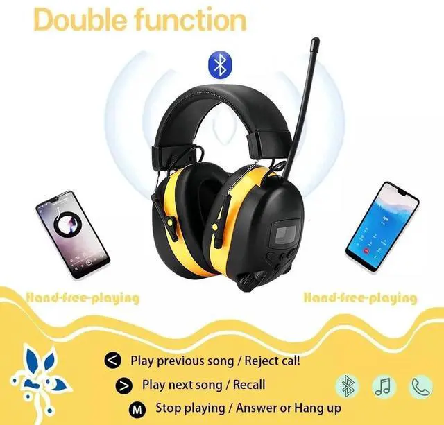 Alt view image 6 of 7 - Digital AM Radio Headphones Ear Protection Safety Ear Muffs Electronic Headphone