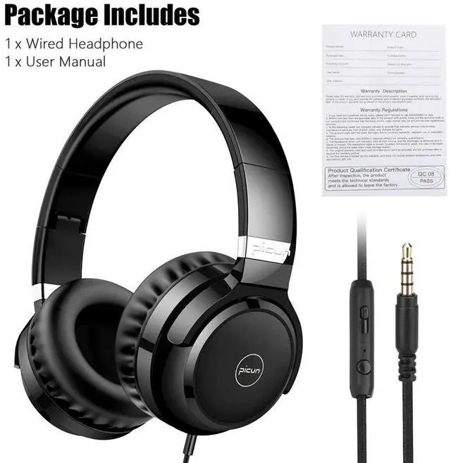 Alt view image 7 of 7 - Wired Over-Ear Headphone 3.5mm Foldable Music Earphone for Smartphone Computers