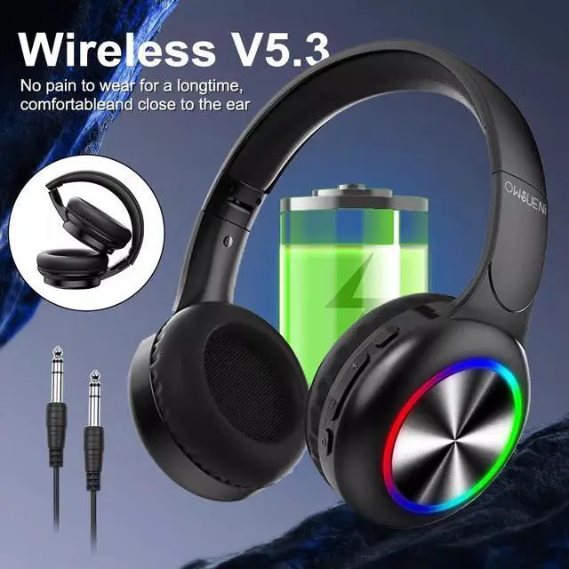 Main image of Wireless Bluetooth Headphones Super Bass Foldable Stereo Earphones Headsets Mic