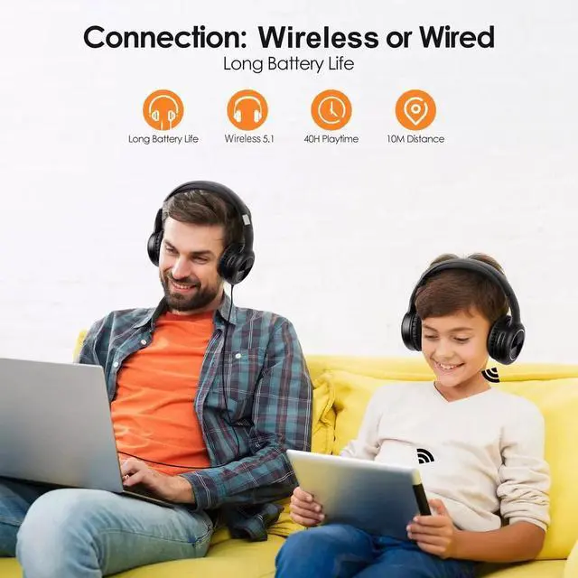 Alt view image 6 of 7 - Wireless Bluetooth Headphones Super Bass Foldable Stereo Earphones Headsets Mic