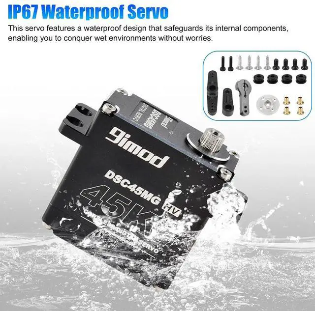Alt view image 6 of 7 - 45KG 180° Digital Servo Motor High Torque Waterproof Metal Gear for 1/10 RC Car