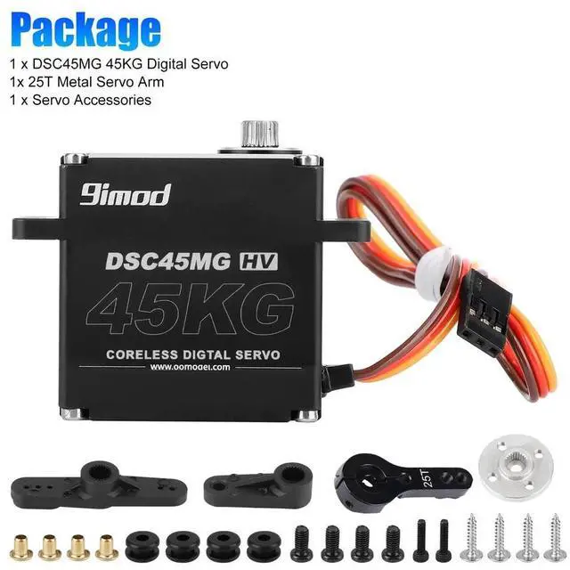Alt view image 7 of 7 - 45KG 180° Digital Servo Motor High Torque Waterproof Metal Gear for 1/10 RC Car