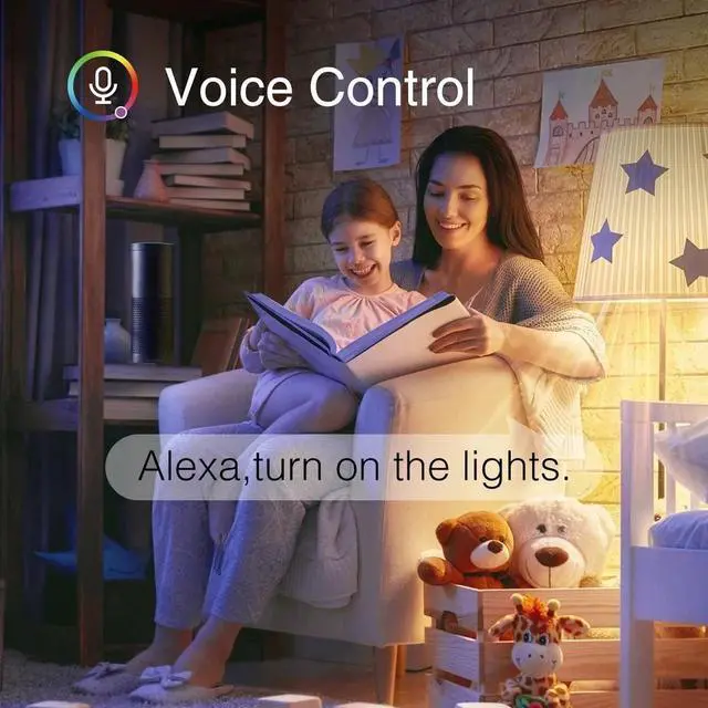 Alt view image 6 of 7 - 2 Pack WiFi Smart LED Bulbs Multicolor 9W(60W) 800 lm E26 Google Home/Alexa