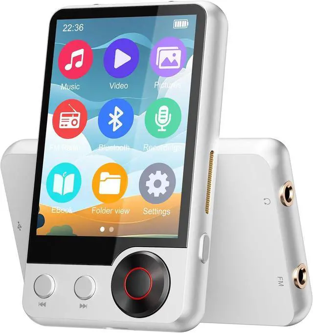 Main image of 128GB MP3 Player with Boosted Bluetooth 5.3, Music Player Features HD Speaker, 2.4" Touchscreen, Expandable SD Card Slot, Dual Headphone Ports, Supports FM Radio, Voice Recorder, E-Book, and More