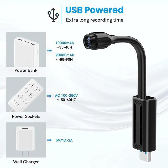 Alt view image 7 of 7 - Mini Spy Camera WiFi Hidden Cameras Wireless Small Nanny Cam, USB Plug Hidden Spy Camera 1080P HD Security Camera with App Live Streaming, Motion/Sound Detection for Home/Office/Indoor