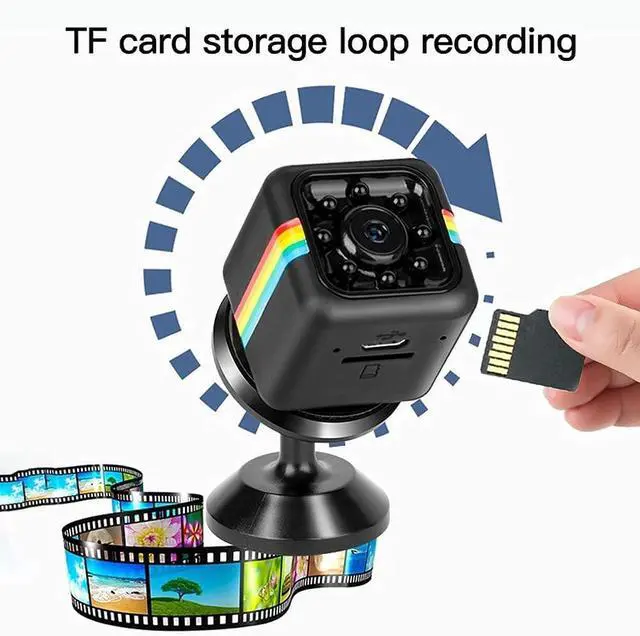 Alt view image 5 of 7 - Mini Spy Camera 1080P Hidden Camera - Portable Small HD Nanny Cam with Night Vision and Motion Detection - Indoor Covert Security Camera for Home and Office - Hidden Spy Cam - Built-in Battery
