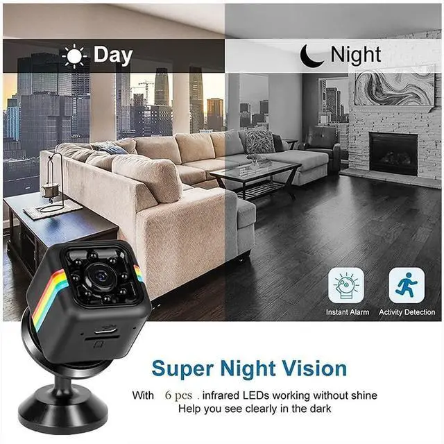 Alt view image 4 of 7 - Mini Spy Camera 1080P Hidden Camera - Portable Small HD Nanny Cam with Night Vision and Motion Detection - Indoor Covert Security Camera for Home and Office - Hidden Spy Cam - Built-in Battery